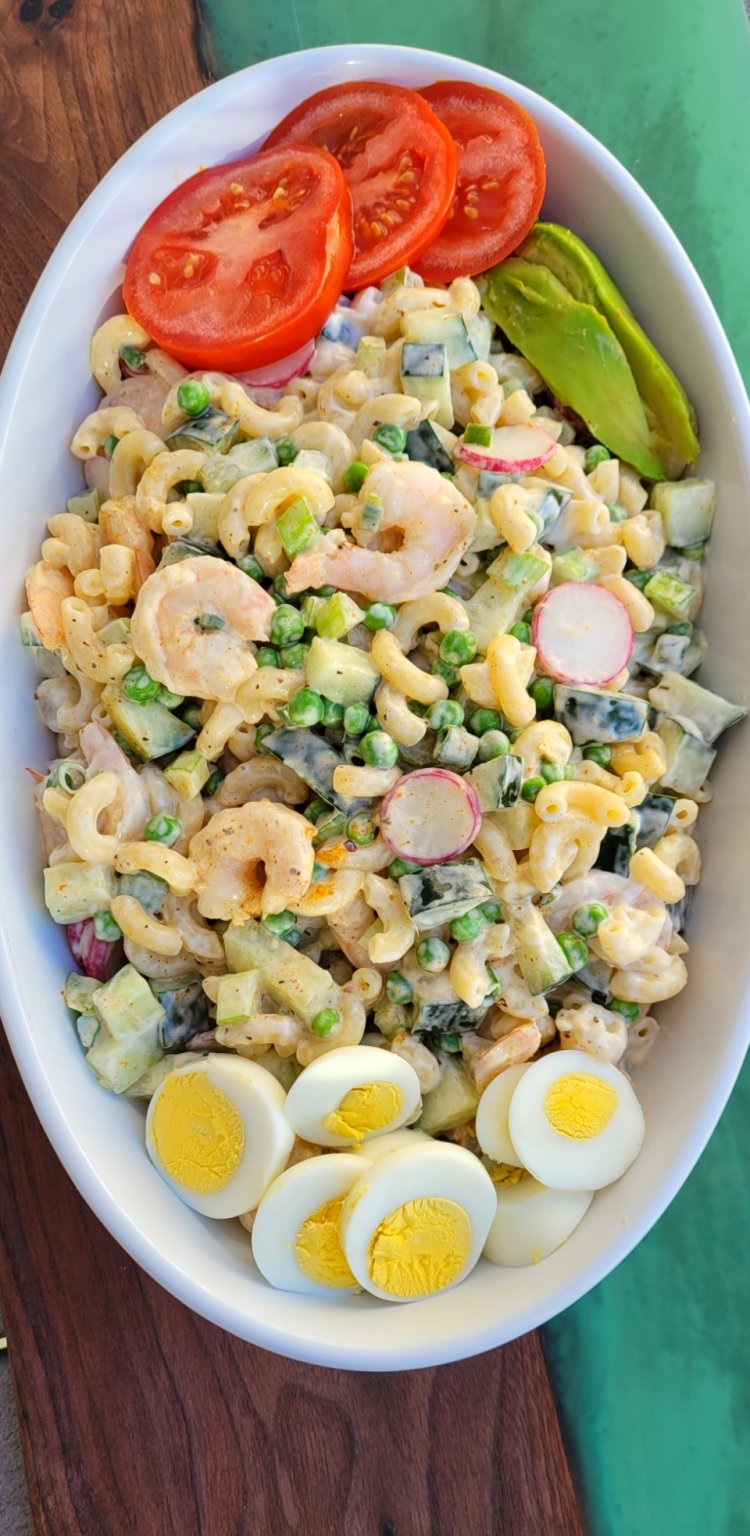 La Recette de Salade de macaronis aux crevettes de grand-mère