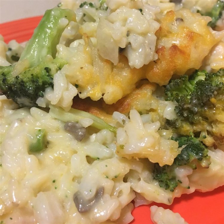 La Recette de Casserole de brocoli, riz, fromage et poulet